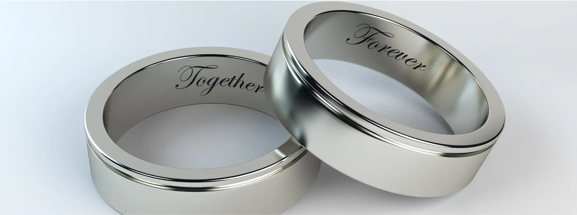 Custom silver rings with name engraving