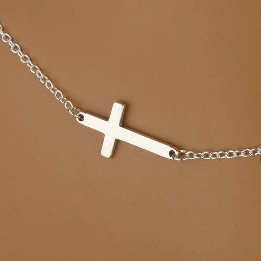 Sidewards Cross Necklace