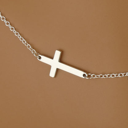 Sidewards Cross Necklace