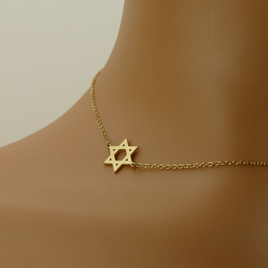 Star Of David Choker Necklace