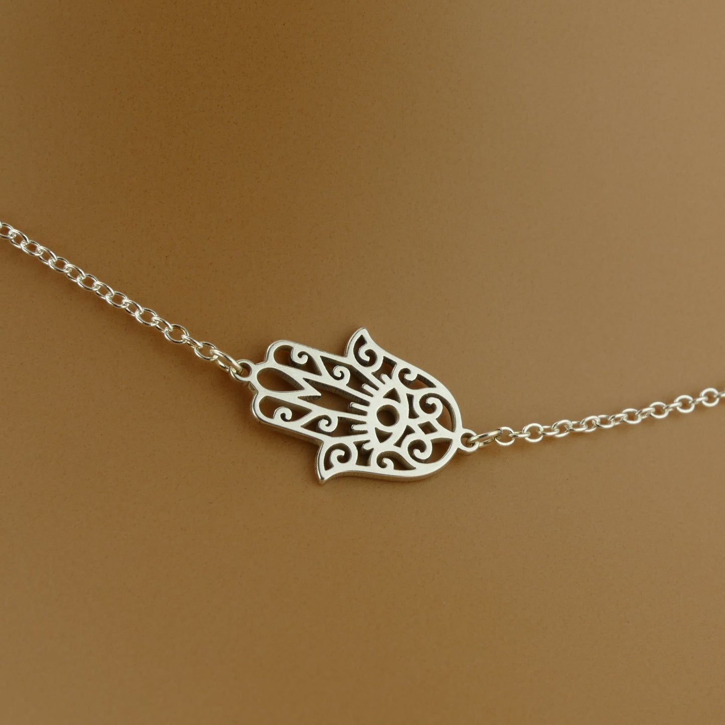 Hamsa Sideways Necklace