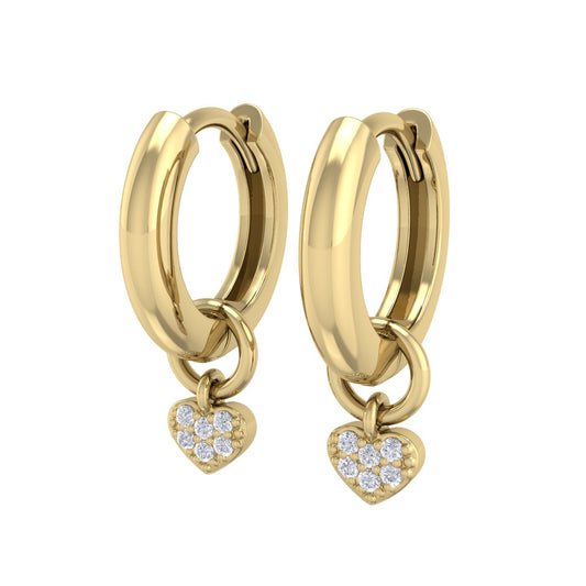 Gold Heart Earrings Hoops