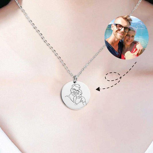 Line Art Drawing Necklace
