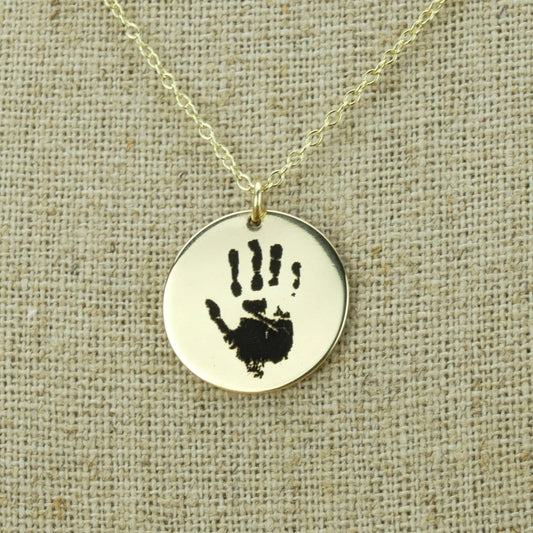Gold Handprint Necklace
