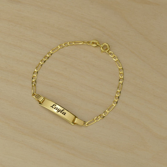 Gold Curb Link Identity Bracelet